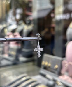 Taşlı Haç Göbek Piercing